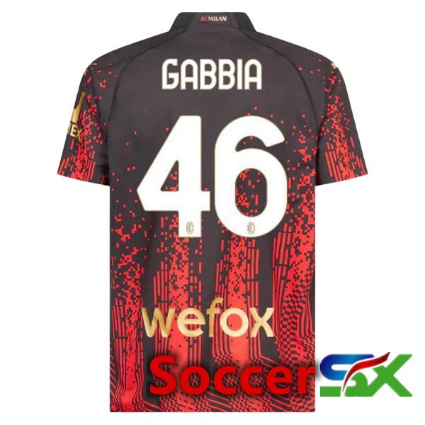 AC Milan (GABBIA 46) Soccer Jersey Fourth Red Black 2022/2023