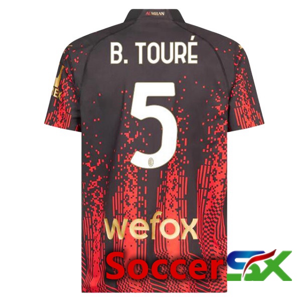 AC Milan (B. TOURÉ 5) Soccer Jersey Fourth Red Black 2022/2023