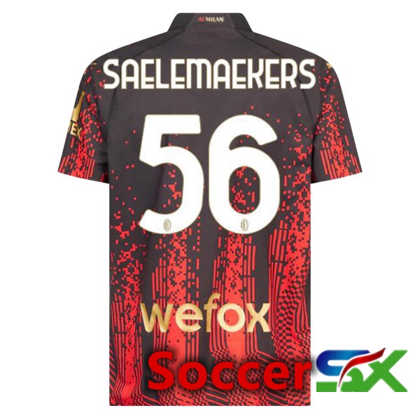 AC Milan (SAELEMAEKERS 56) Soccer Jersey Fourth Red Black 2022/2023