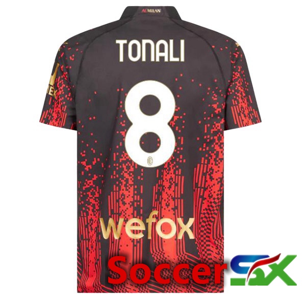 AC Milan (TONALI 8) Soccer Jersey Fourth Red Black 2022/2023