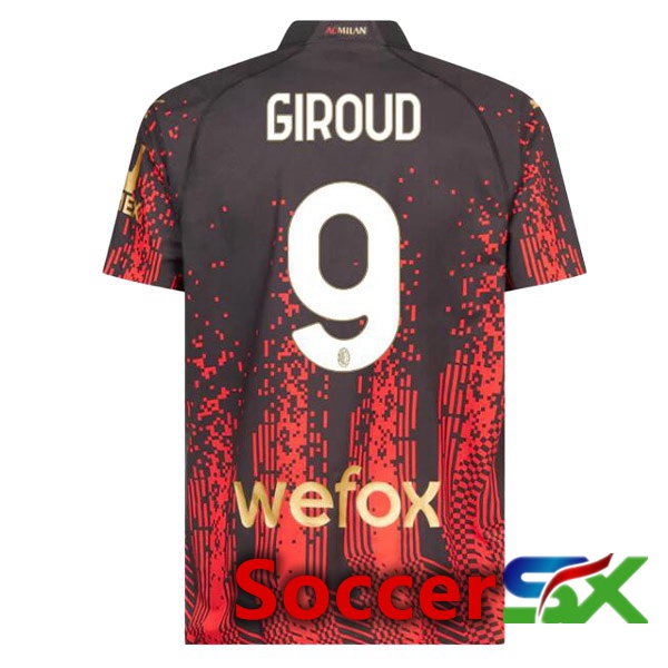 AC Milan (GIROUD 9) Soccer Jersey Fourth Red Black 2022/2023