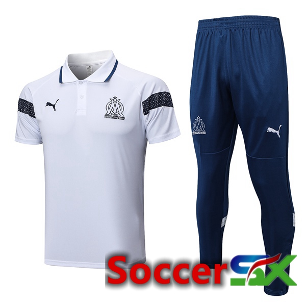 Marseille OM Soccer Polo + Pants White 2023/2024