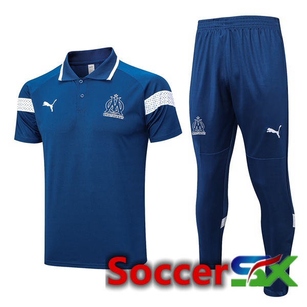 Marseille OM Soccer Polo + Pants Blue 2023/2024