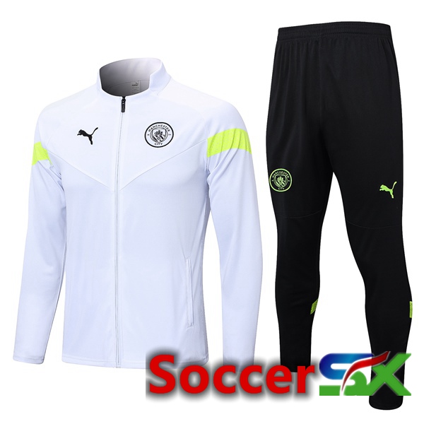 Manchester City Training Jacket Suit White 2023/2024