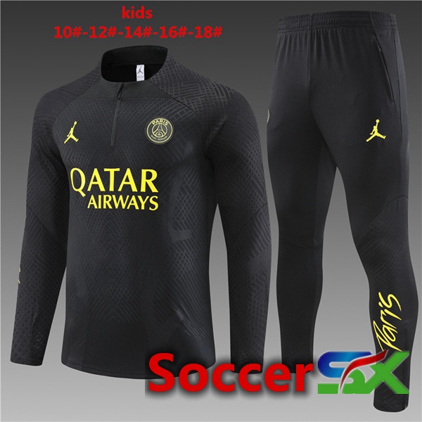 Paris PSG Kids Training Tracksuit Suit Black 2023/2024