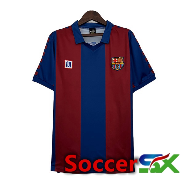 FC Barcelona Retro Soccer Jersey Home Red Blue 1980-1982