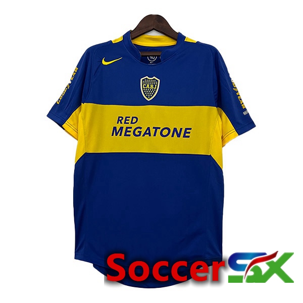 Boca Juniors Retro Soccer Jersey Home Blue Yellow 2004-2005