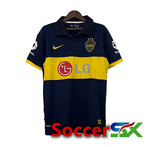 Boca Juniors Retro Soccer Jersey Home Black Yellow 2009-2010