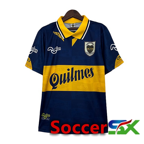 Boca Juniors Retro Soccer Jersey Home Blue Yellow 1995-1997