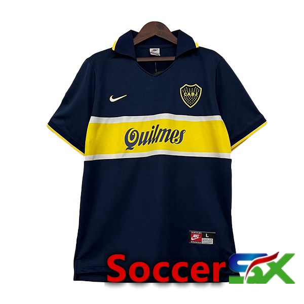 Boca Juniors Retro Soccer Jersey Home Black Yellow 1996-1997