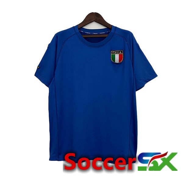 Italy Retro Soccer Jersey Home Blue 2000