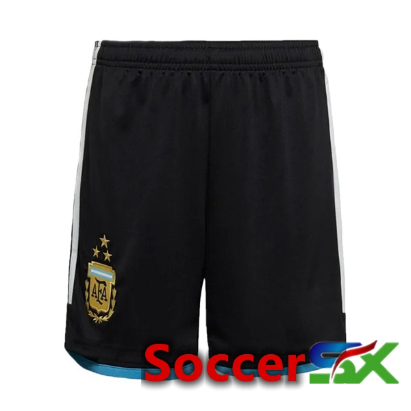Argentina 3 Stars Soccer Shorts Home Black 2022/2023
