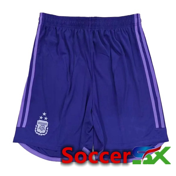 Argentina 3 Stars Soccer Shorts Away Purple 2022/2023