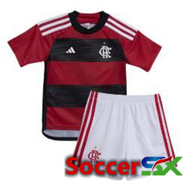 Flamengo Kids Soccer Jersey Home Red 2023/2024