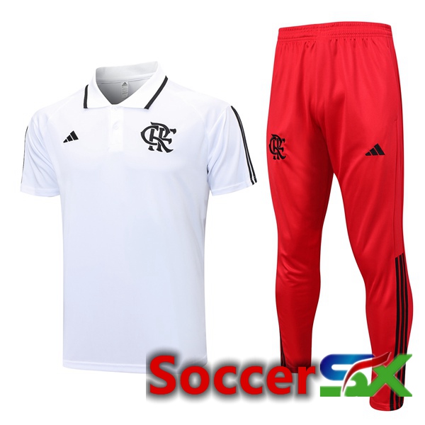 Flamengo Soccer Polo + Pants White 2023/2024