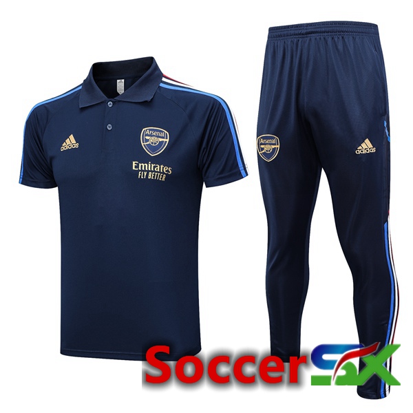 Arsenal Soccer Polo + Pants Royal Blue 2023/2024