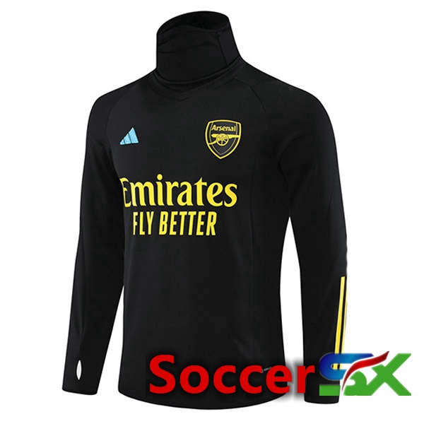 Arsenal High collar Training Sweatshirt Black 2023/2024