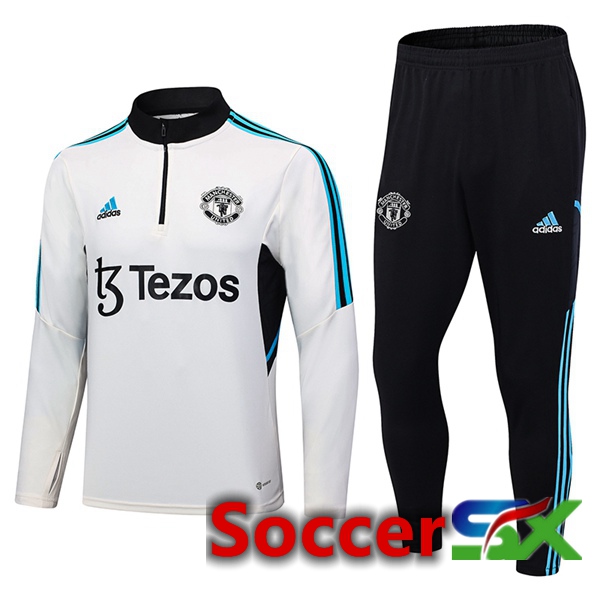 Manchester United Training Tracksuit Suit White 2023/2024