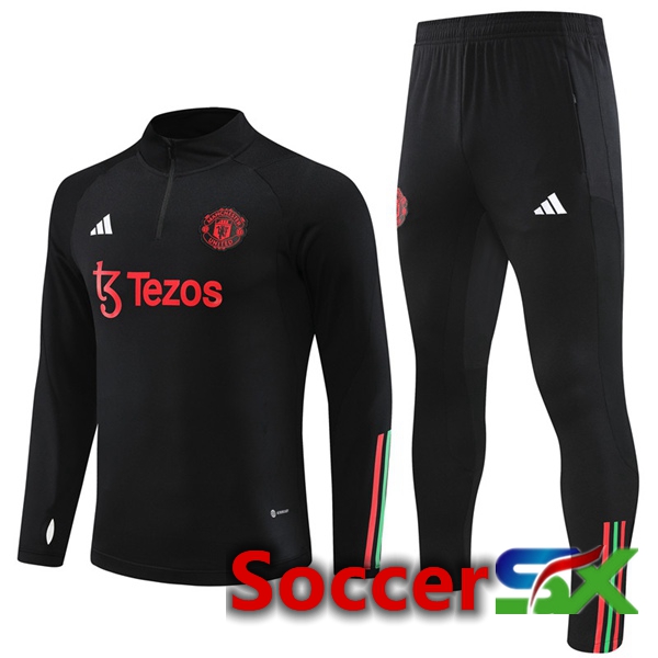 Manchester United Training Tracksuit Suit Black 2023/2024