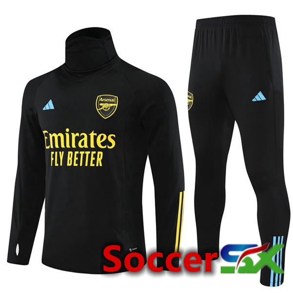 Arsenal High collar Training Tracksuit Suit Black 2023/2024