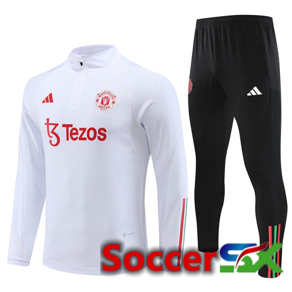 Manchester United Training Tracksuit Suit White 2023/2024