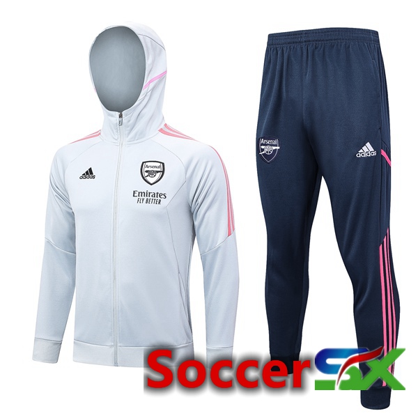 Arsenal Training Tracksuit Hoodie White 2023/2024