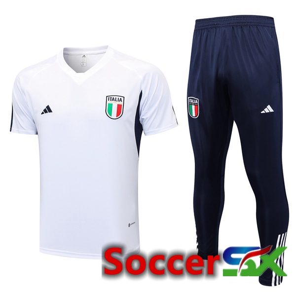 Italy Training T Shirt + Pants White 2023/2024