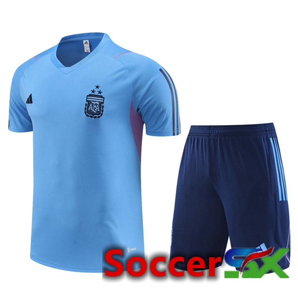 Argentina Training T Shirt + Shorts Blue 2023/2024