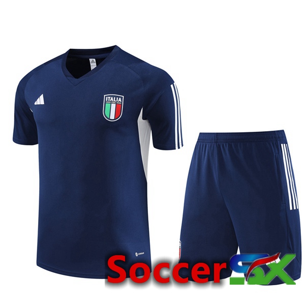 Italy Training T Shirt + Shorts Royal Blue 2023/2024