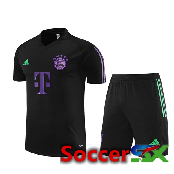 Bayern Munich Training T Shirt + Shorts Black 2023/2024