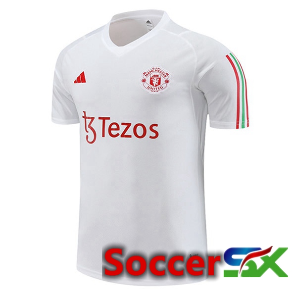 Manchester United Training T Shirt White 2023/2024