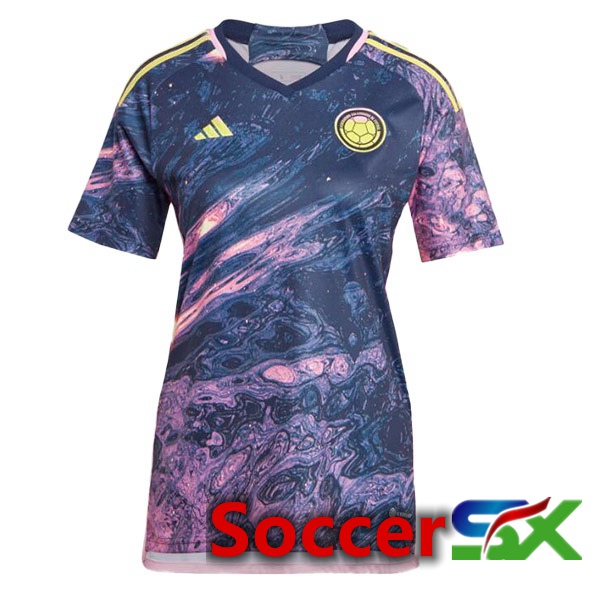 Colombia Womens Soccer Jersey Away Black Purple 2023/2024