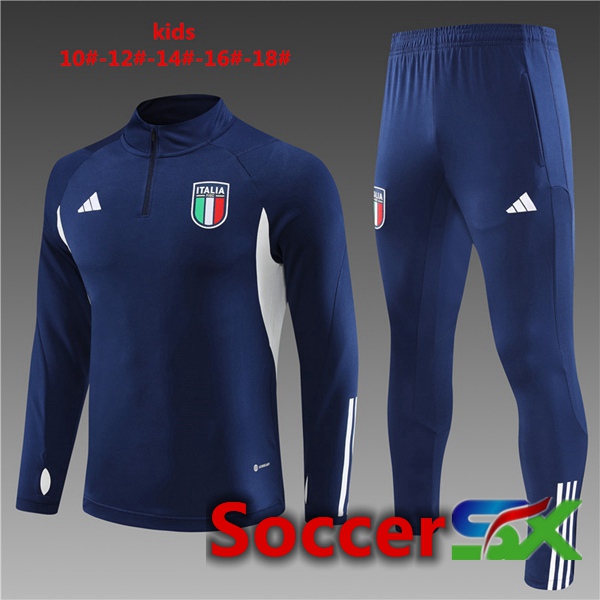 Italy Kids Training Tracksuit Suit Royal Blue 2023/2024