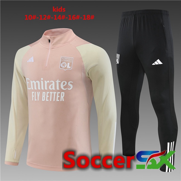 Lyon OL Kids Training Tracksuit Suit Pink 2023/2024