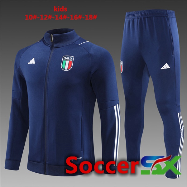 Italy Kids Training Jacket Suit Royal Blue 2023/2024