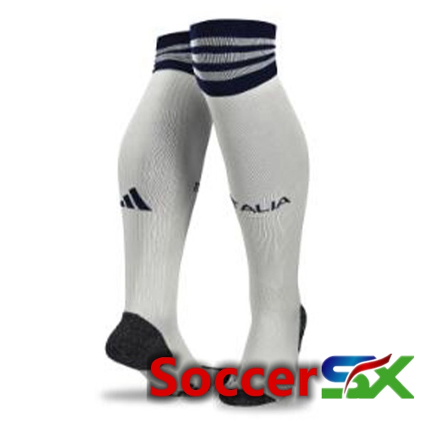 Italy Soccer Socks Away White 2023/2024