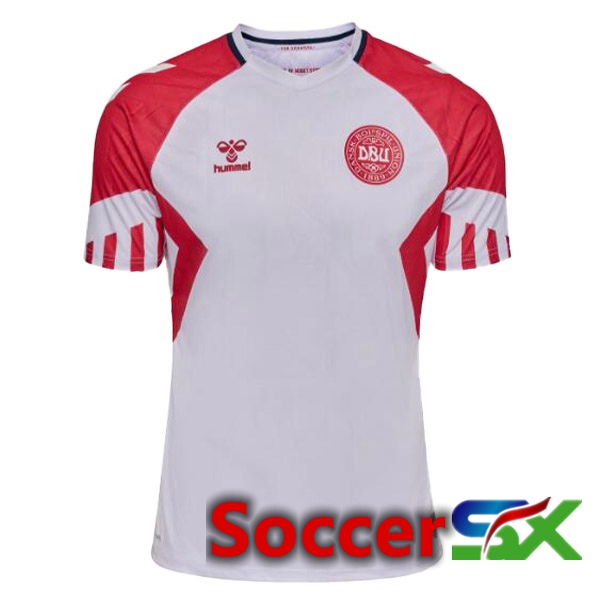 Denmark Soccer Jersey Away White 2023/2024