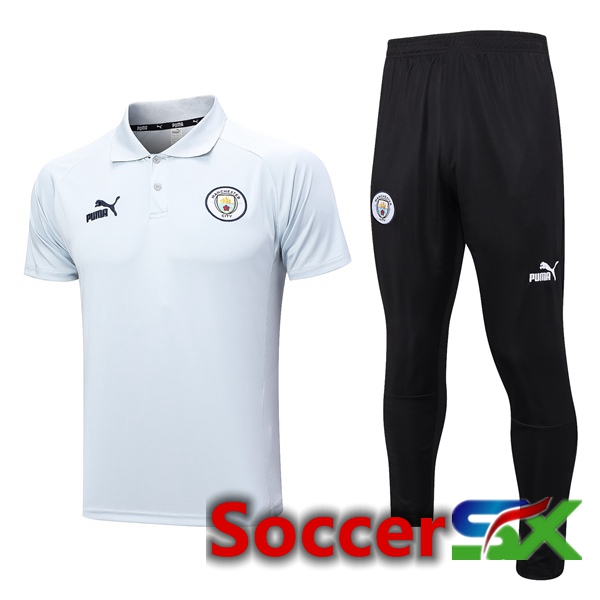 Manchester City Soccer Polo + Pants White 2023/2024