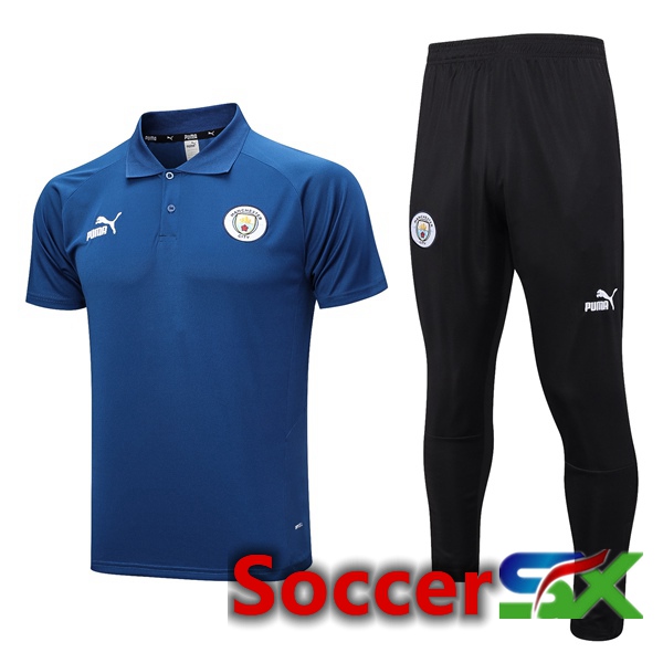 Manchester City Soccer Polo + Pants Royal Blue 2023/2024