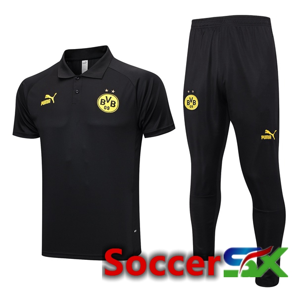 Dortmund BVB Soccer Polo + Pants Black 2023/2024