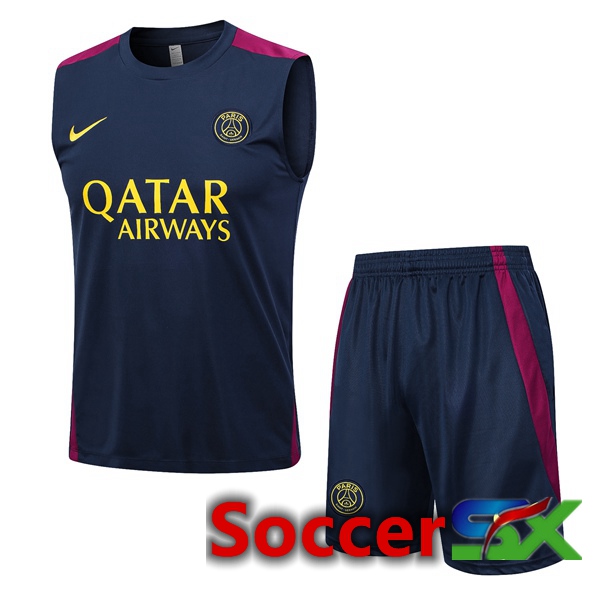 Paris PSG Soccer Vest + Shorts Royal Blue 2023/2024