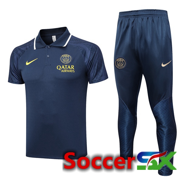 Paris PSG Soccer Polo + Pants Royal Blue 2023/2024