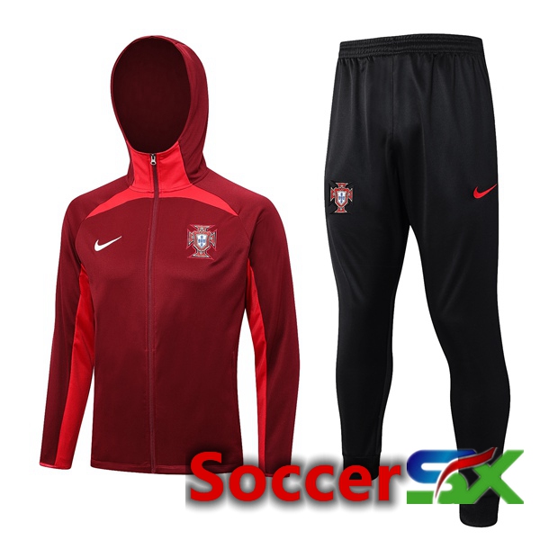 Portugal Training Tracksuit Hoodie Red 2023/2024