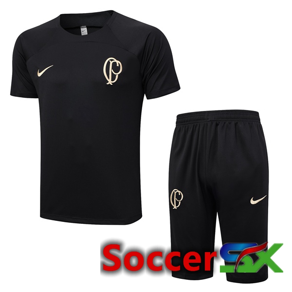 Corinthians Training T Shirt + Shorts Black 2023/2024