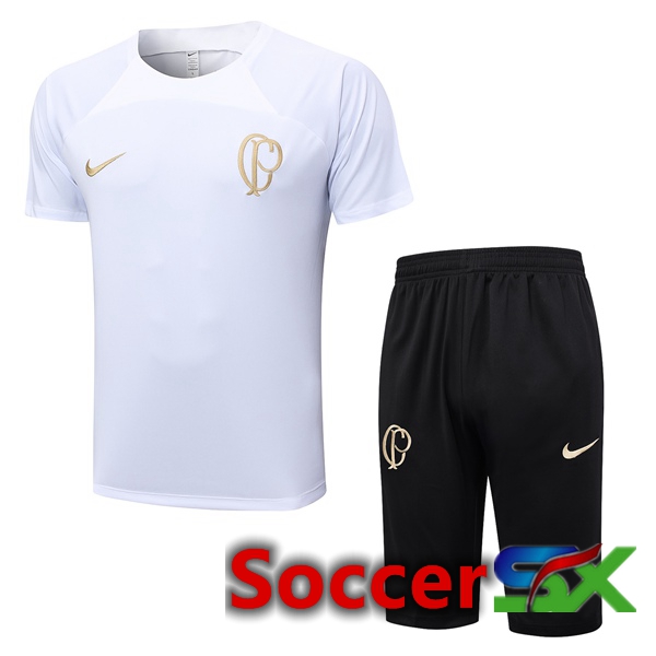 Corinthians Training T Shirt + Shorts White 2023/2024