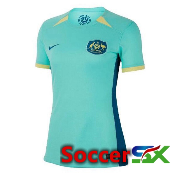 Australia Womens Soccer Jersey Away Cyan 2023/2024