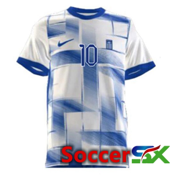 Greece Soccer Jersey Home Blue White 2023/2024