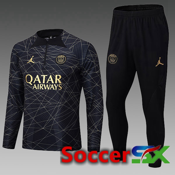 Paris PSG Kids Training Tracksuit Suit Black 2023/2024