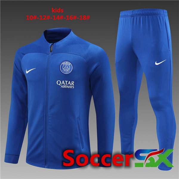 Paris PSG Kids Training Jacket Suit Blue 2023/2024