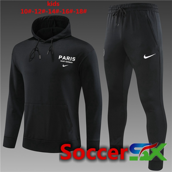 Paris PSG Kids Training Tracksuit Hoodie Black 2023/2024
